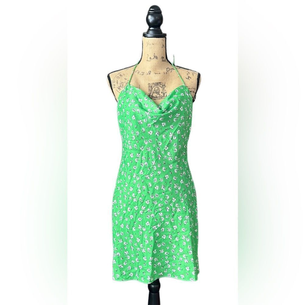 Green and White Floral Sundress by Cotton Candy LA, Size Large‎